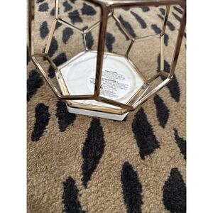 BATH & BODY WORKS GOLDEN DECAGON MARBLE LG 3 WICK‎ CANDLE HOLDER SLEEVE 4318